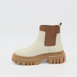 Agora platform chelsea boots in off white leather womens shoes