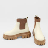 Agora platform chelsea boots in off white leather womens shoes