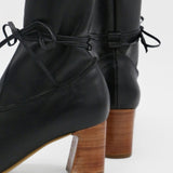 Awakening ankle boots in black leather laces womens shoes