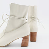Awakening ankle boots in off white leather laces womens shoes