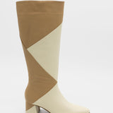 Bari knee-high boots in off white/tan leather womens shoes