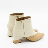 Katio booties in off white/tan leather womens shoes