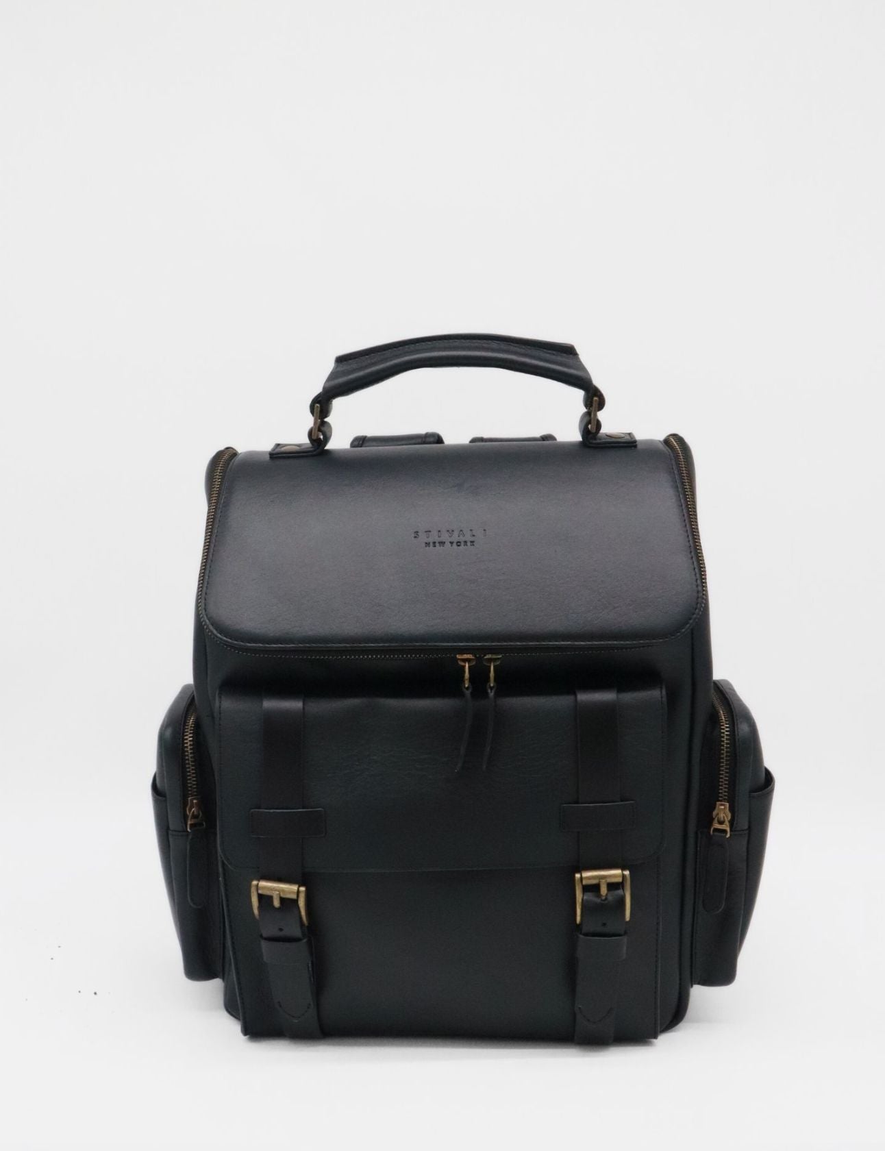 black leather satchel backpack Stivali Generosity large backpack in Black leather bags
