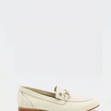 Natural loafers in off white leather womens shoes