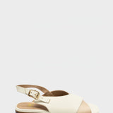 Roots sandals in off white/gold leather womens shoes