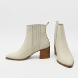Stagecoach western chelsea booties off white leather womens shoe
