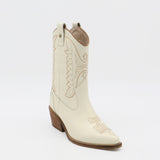 Unstoppable western cowboy boot off white leather womens shoes