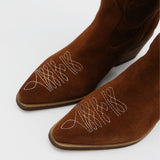 Unstoppable western cowboy boot tan caramel suede leather womens shoes