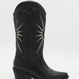 Moonrise western cowboy boots in black leather womens shoes