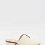 Pijao mules sandals in off white leather womens shoes