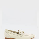 Natural loafers in off white leather womens shoes