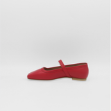 Stivali Eterna mary jane ballet flat in red leather womens shoes