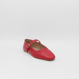 Stivali Eterna mary jane ballet flat in red leather womens shoes