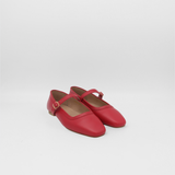 Stivali Eterna mary jane ballet flat in red leather womens shoes
