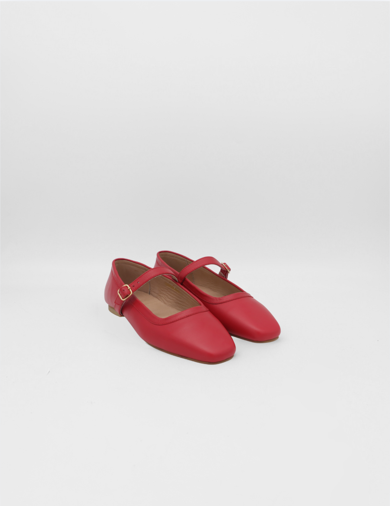 Stivali Eterna mary jane ballet flat in red leather womens shoes
