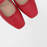 Stivali Eterna mary jane ballet flat in red leather womens shoes