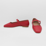 Stivali Eterna mary jane ballet flat in red leather womens shoes