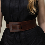Stivali Sonia one size knot tie mahogany leather women's belt