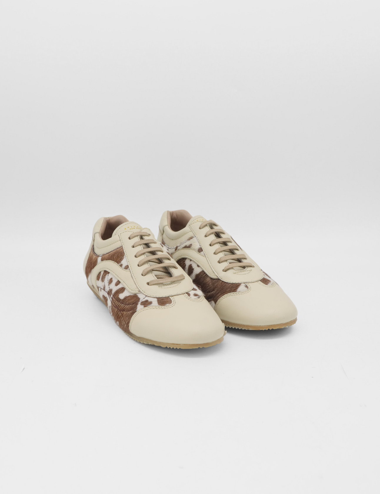 Stivali Agiata essential sneakers in ivory leather x tan cowhide women's shoes