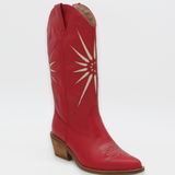 Stivali Moonrise western cowboy boots in red leather womens shoes