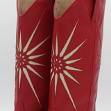 Stivali Moonrise western cowboy boots in red leather womens shoes
