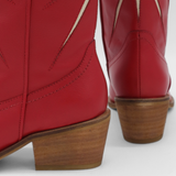 Stivali Moonrise western cowboy boots in red leather womens shoes