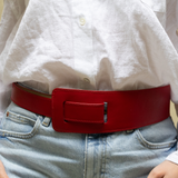 Stivali Sonia one size knot tie red leather women's belt
