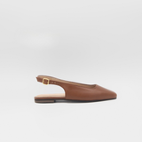 Stivali Incanto sling back flats in brown leather womens shoes