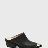 Isabelle western mules in black leather womens shoes