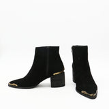 Burningman western inspired ankle boots in black suede
