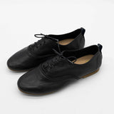Maku oxford flats in black leather women's shoes