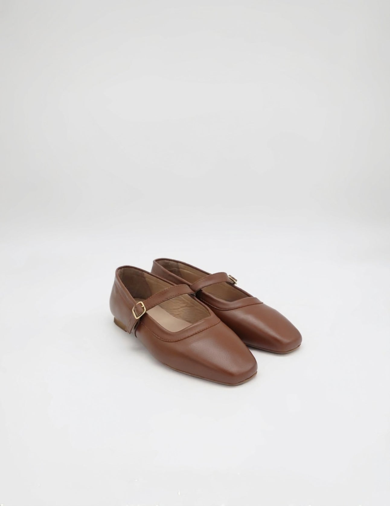 Stivali Eterna mary jane ballet flat in brown leather