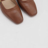 Stivali Eterna mary jane ballet flat in brown leather