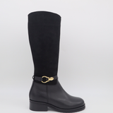 Amarise western boot black suede leather