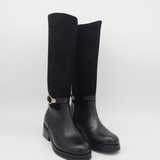 Amarise western boot black suede leather