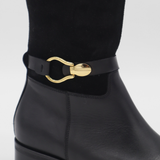 Amarise western boot black suede leather