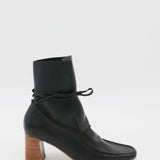 Awakening ankle boots in black leather laces womens shoes