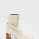 Awakening ankle boots in off white leather laces womens shoes