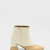 Katio booties in off white/tan leather womens shoes