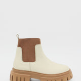 Agora platform chelsea boots in off white leather womens shoes