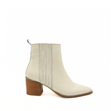 Stagecoach western inspired chelsea booties in ivory leather