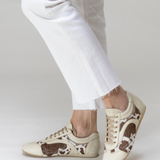 Stivali Agiata essential sneakers in ivory leather x tan cowhide women's shoes