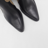 Stivali Agiatezza western boots in black leather x mocha suede