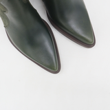 Stivali Agiatezza western boots in olive leather x suede