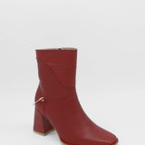 Amanda heeled ankle boot in red leather women's shoes