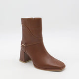 Amanda heeled ankle boot in tan leather women's shoes