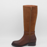 Amarise western boot in brown suede leather