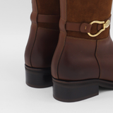 Amarise western boot in brown suede leather