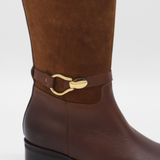 Amarise western boot in brown suede leather