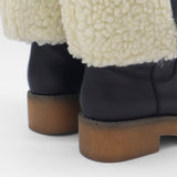 Aspen tall 2-in-1 convertible boots in black upper leather and shearling lining womens shoes